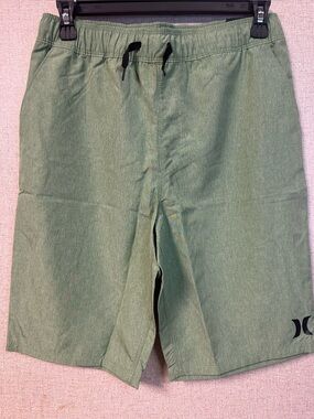 Hurley Boys palm Green Drawstring Shorts